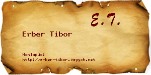 Erber Tibor névjegykártya